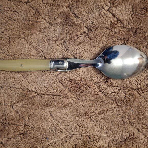 6 Jean Dubost LAGUIOLE IVORY France 8 3/8" Soup Spoons - Picture 9 of 15